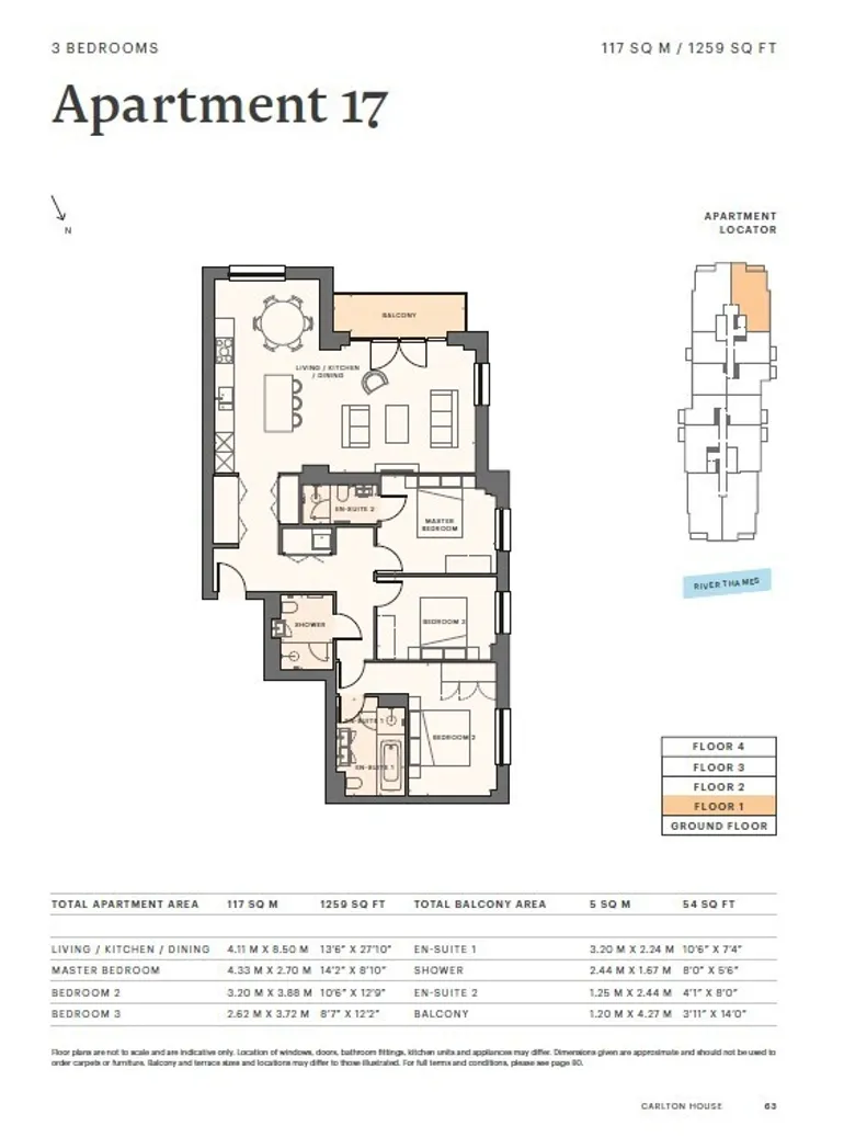 Floorplan 1 for Carlton House, Teddington Riverside, London, TW11