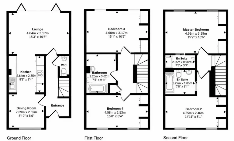 Floorplan 1 for Plot 1 Harrington Place Aycliffe Road, Borehamwood, WD6