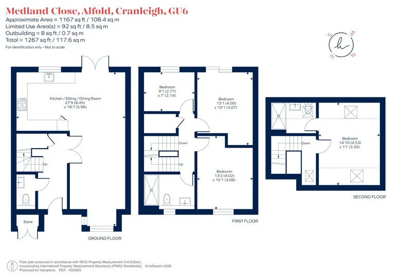 Floorplan 1 for Medland Close Cranleigh GU6