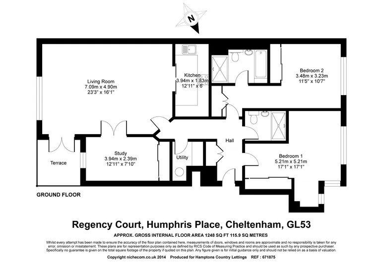 Floorplan 1 for Humphris Place Cheltenham GL53