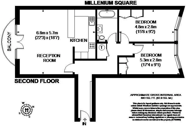 Floorplan 1 for Millennium Square, London, SE1