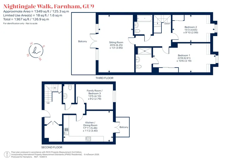 Floorplan 1 for 1 Nightingale Walk, Farnham, GU9