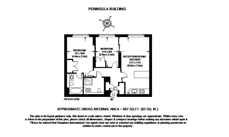 Floorplan 1 for Peninsula Apartments Praed Street Paddington W2