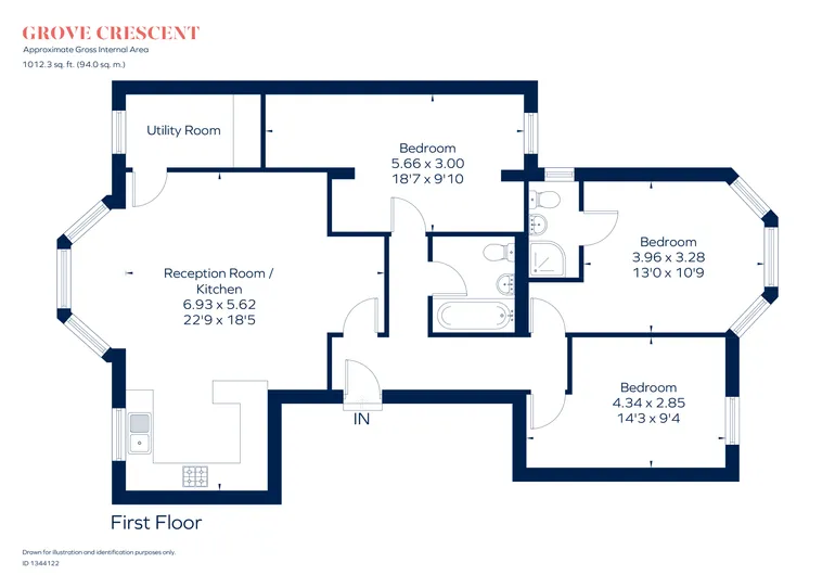 Floorplan 1 for Grove Crescent, Kingston Upon Thames, KT1