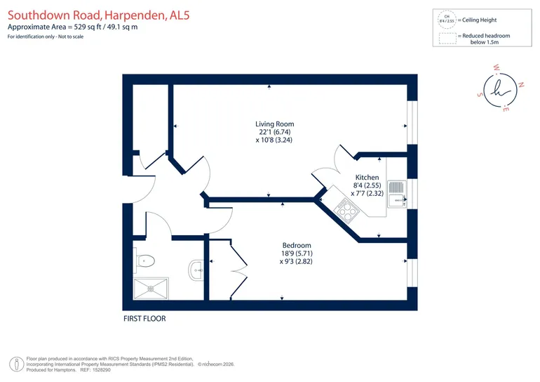 Floorplan 1 for Walkers Court, Harpenden, AL5