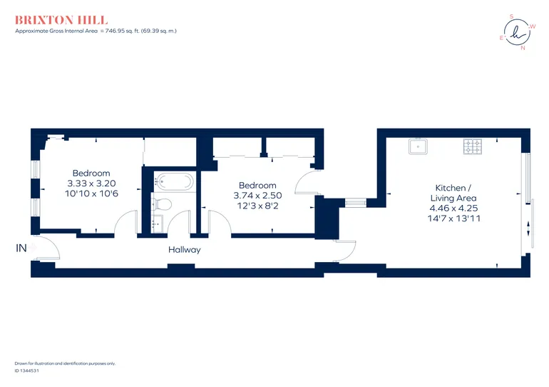 Floorplan 1 for Brixton Hill, London, SW2