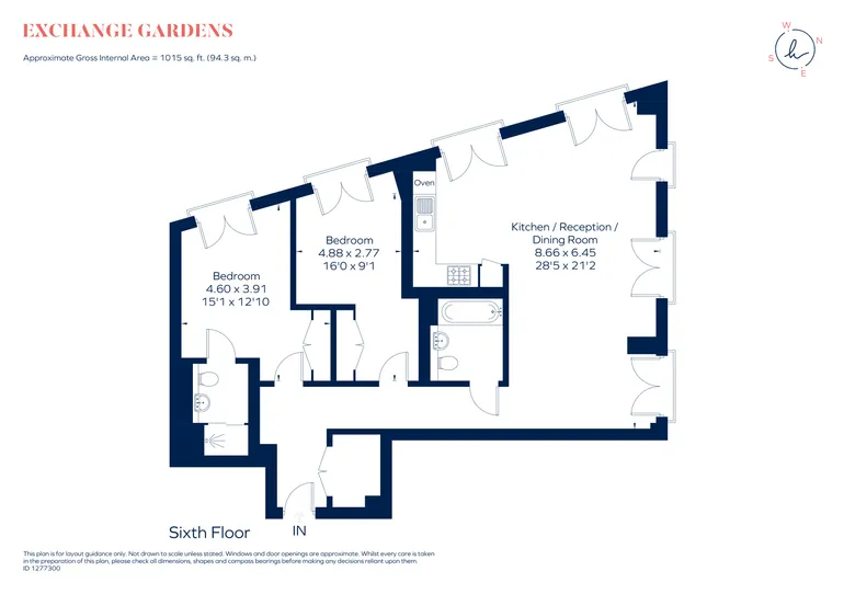 Floorplan 1 for Keybridge, Exchange Gardens, London, SW8