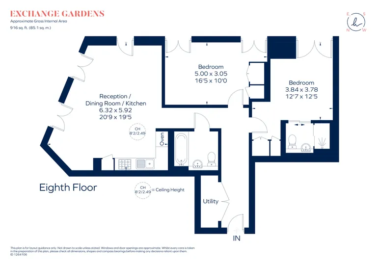 Floorplan 1 for Keybridge, Exchange Gardens, London, SW8