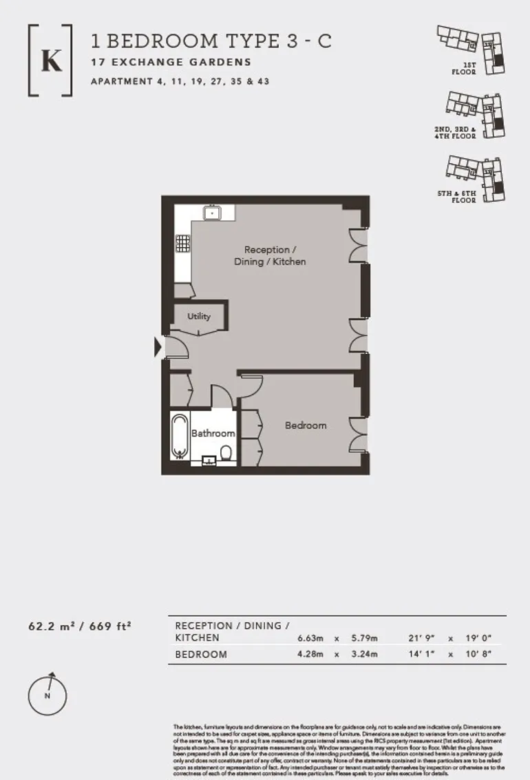 Floorplan 1 for Keybridge, Exchange Gardens, London, SW8