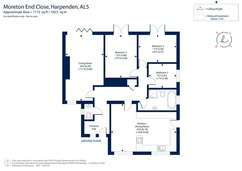 Floorplan 1 for Moreton End Close, Harpenden, AL5