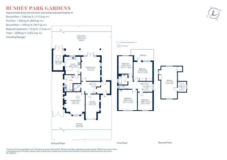 Floorplan 1 for Bushy Park Gardens, Teddington, TW11