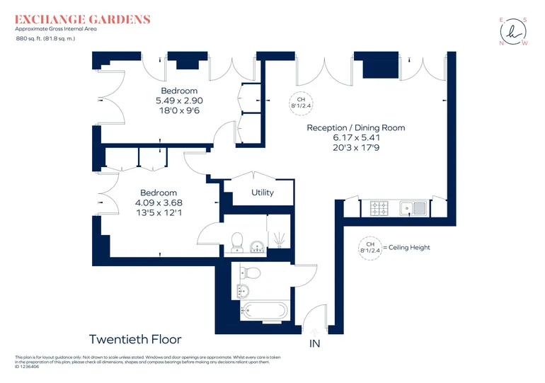Floorplan 1 for Keybridge, Exchange Gardens, London, SW8