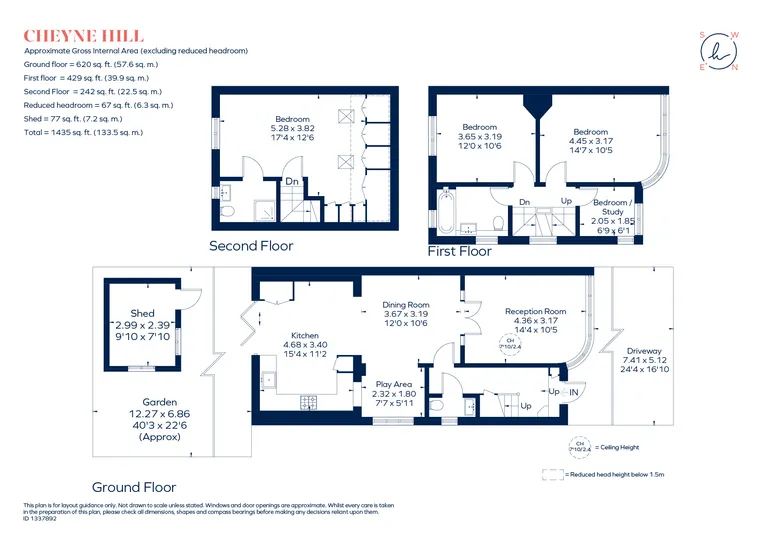 Floorplan 1 for Cheyne Hill, Surbiton, KT5