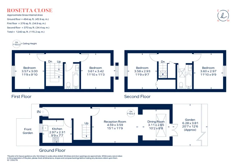 Floorplan 1 for Rosetta Close, London, SW8
