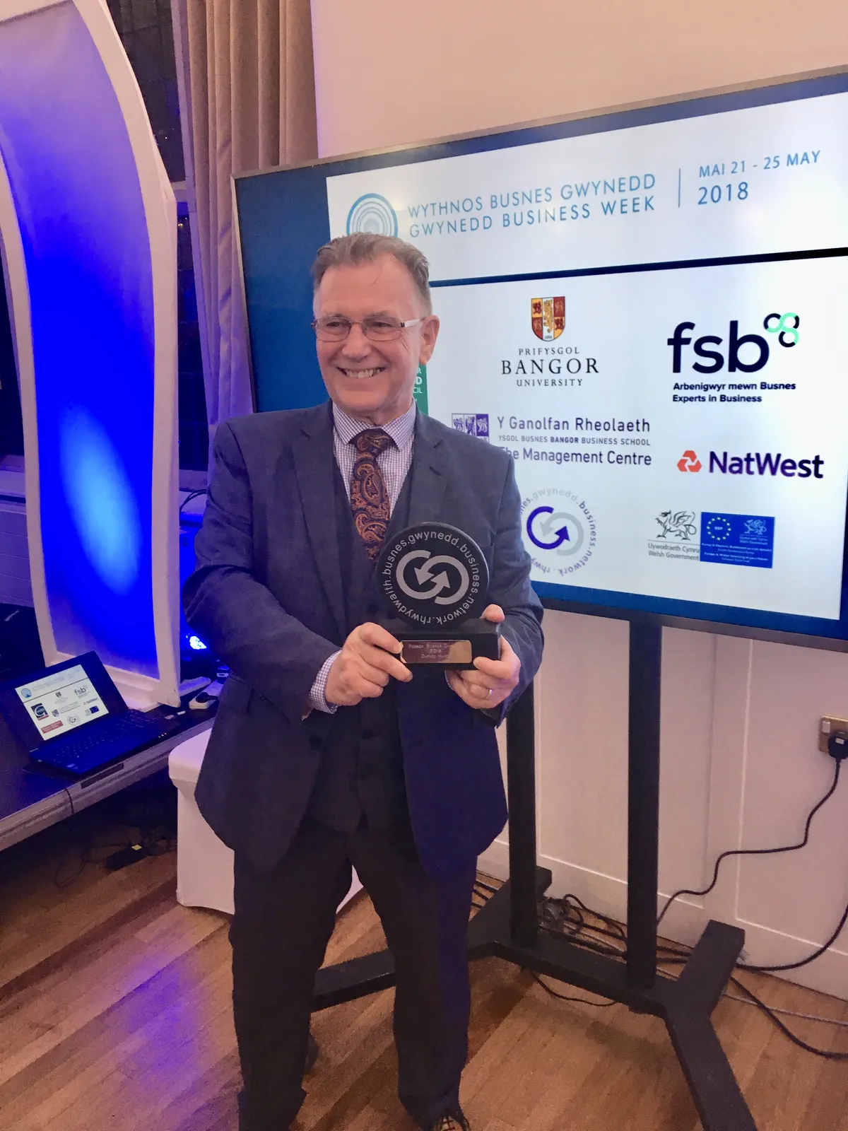 Dafydd Hardy wins Gwynedd Business Person of the Year 2018