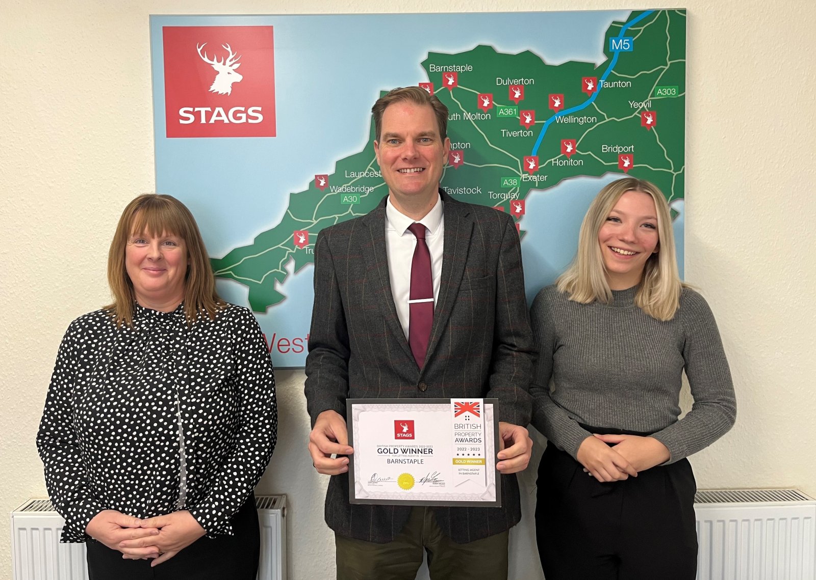 The Stags North Devon Lettings team win gold award for customer service