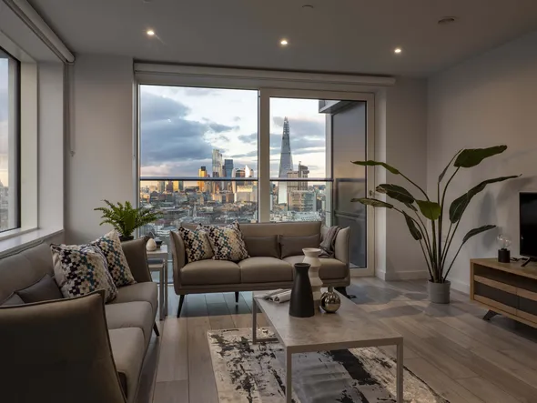 Momento Elephant and Castle 3 bedroom apartment living room