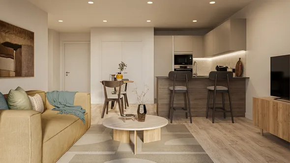 Momento Stratford 1 bedroom living area
