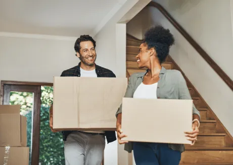 Image of people a couple moving home